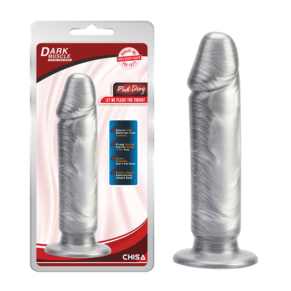 Секс игрушки - Фаллоимитатор на присоске реалистичный Chisa Dark Muscle PHUT Dong, серебристый