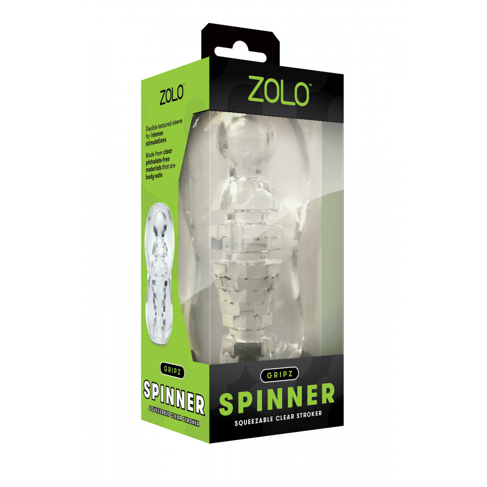 Мастурбатор - Мастурбатор прозрачный ZOLO GRIPZ SPINNER 1