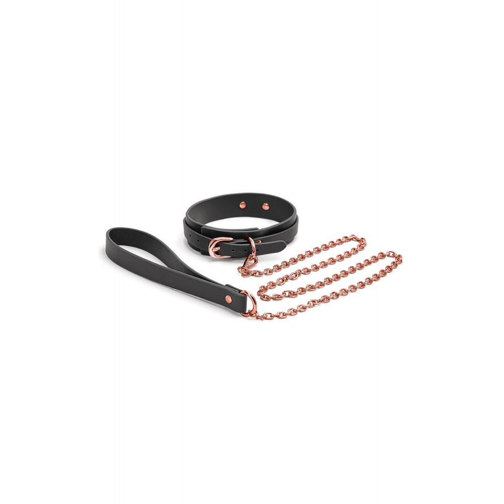 Секс игрушки - Ошейник с поводком NS Novelties BONDAGE COUTURE COLLAR AND LEASH BLACK