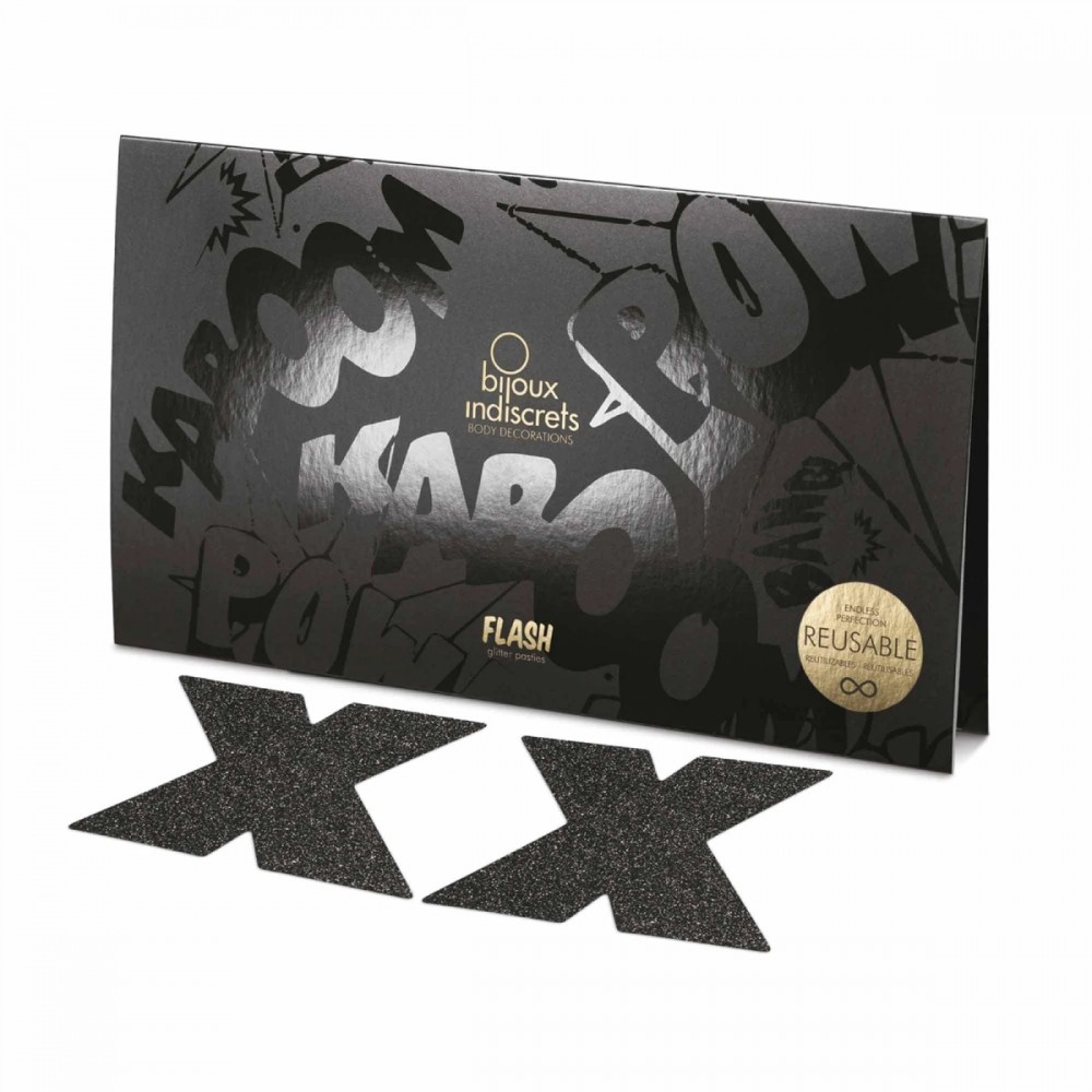  - Пестисы в виде крестов Bijoux Indiscrets, черные 1