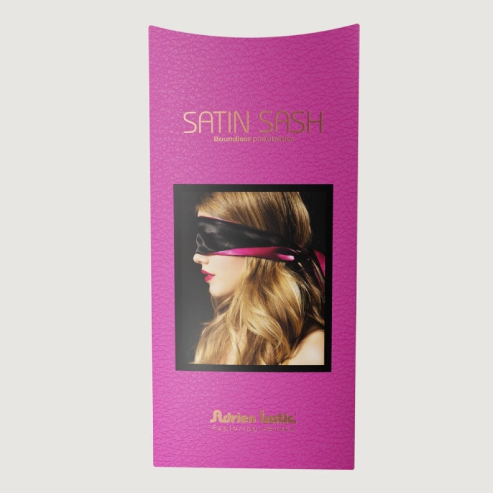 БДСМ игрушки - Повязка из сатина на глазу Adrien Lastic Satin Sash черно-розовая 6