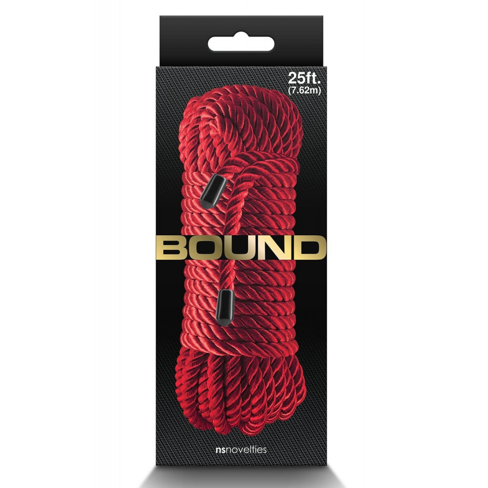БДСМ игрушки - Шелковистая веревка для шибари NS Novelties Bound красная 5