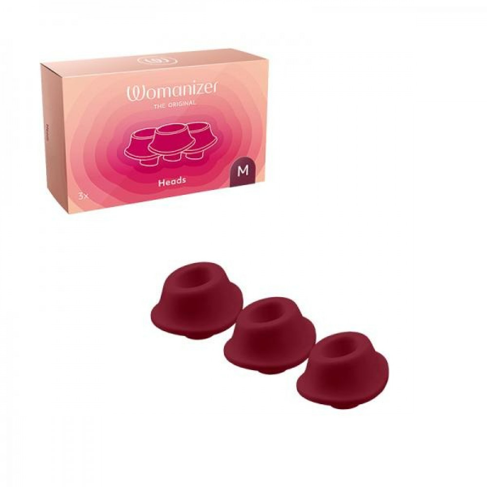 Вибраторы Womanizer - Сменные насадки Womanizer Premium и Classic (3 шт.), средние, бордо 1