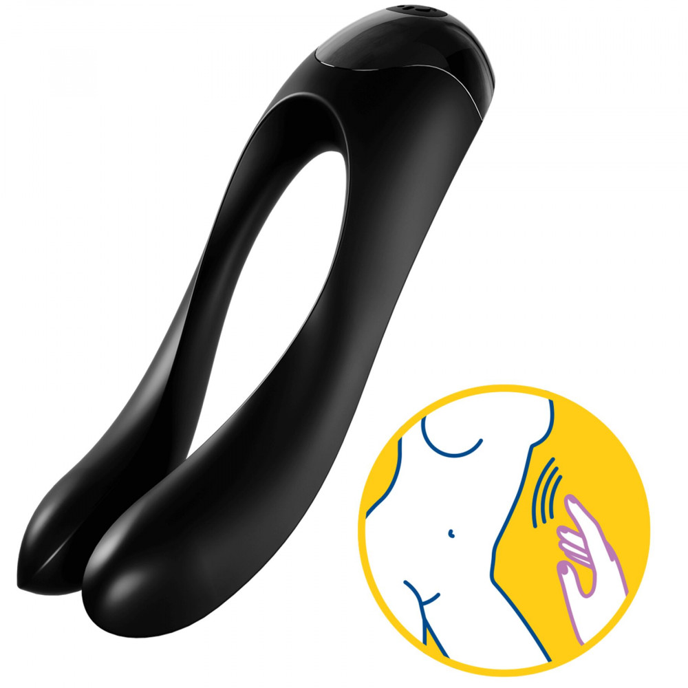 Мини вибраторы - Вибратор на палец Satisfyer Candy Cane Black 2