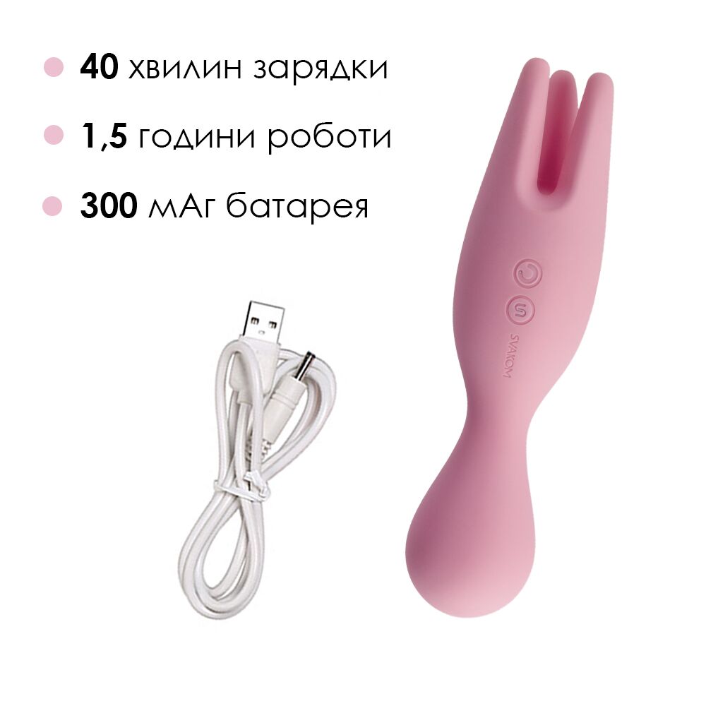 Вибратор - Двойной вибратор для чувствительных зон Svakom Nymph Pale Pink 4