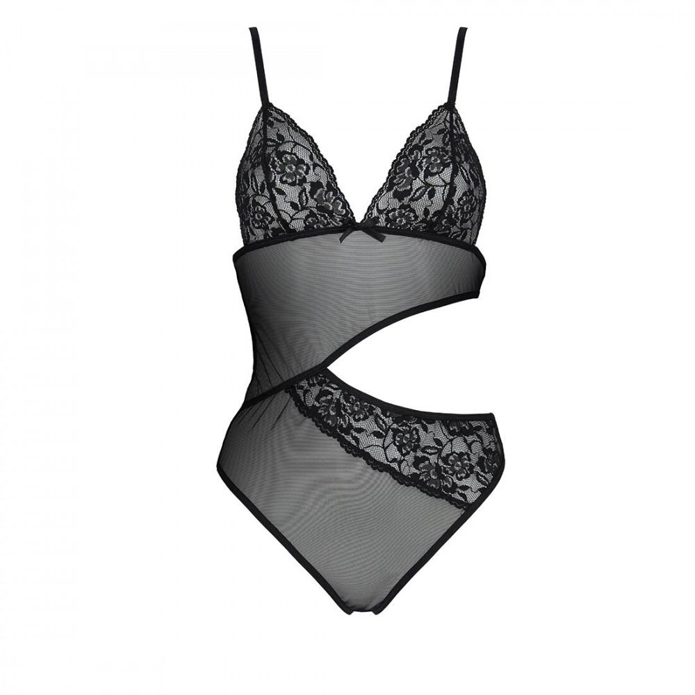 Эротическое боди - Боди с ажурным лифом Christa Body black L/XL  — Passion 3