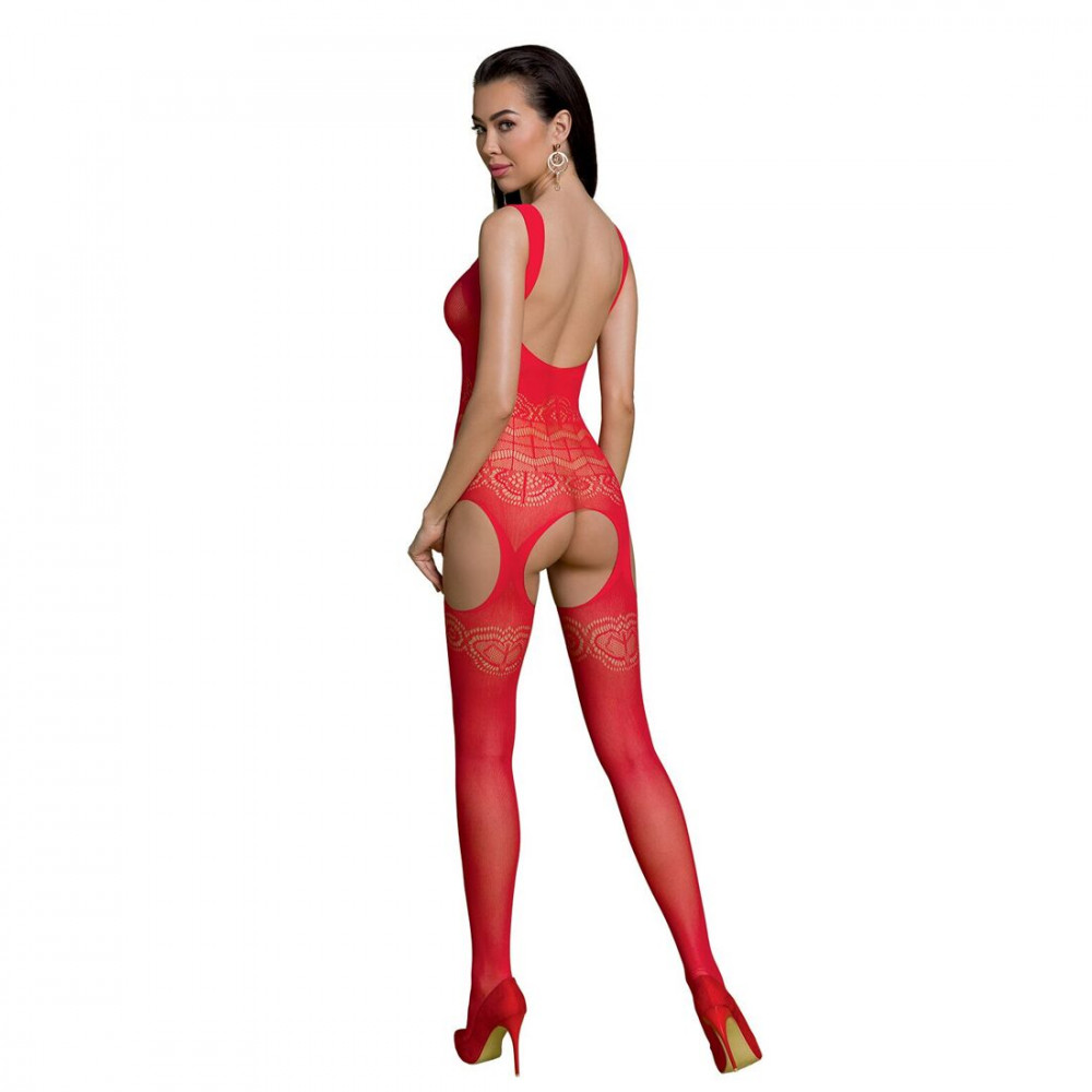 Бодистокинг - Бодистокинг Passion ECO BS005 red, плотный, открытый доступ, имитация подвязок 4