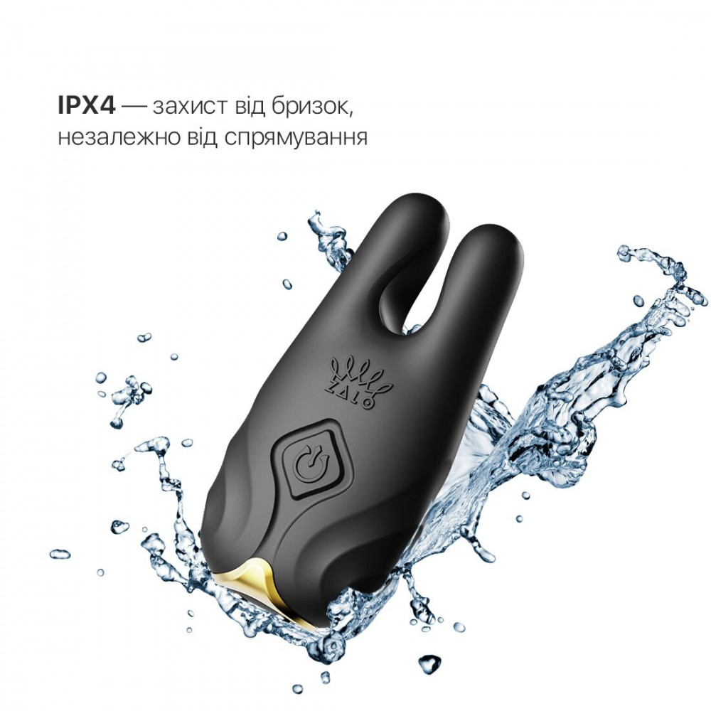 Для груди и сосков - Смарт-вибратор для груди Zalo - Nave Obsidian Black, пульт ДУ, работа через приложение 4