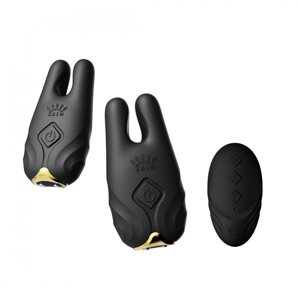 Для груди и сосков - Смарт-вибратор для груди Zalo - Nave Obsidian Black, пульт ДУ, работа через приложение