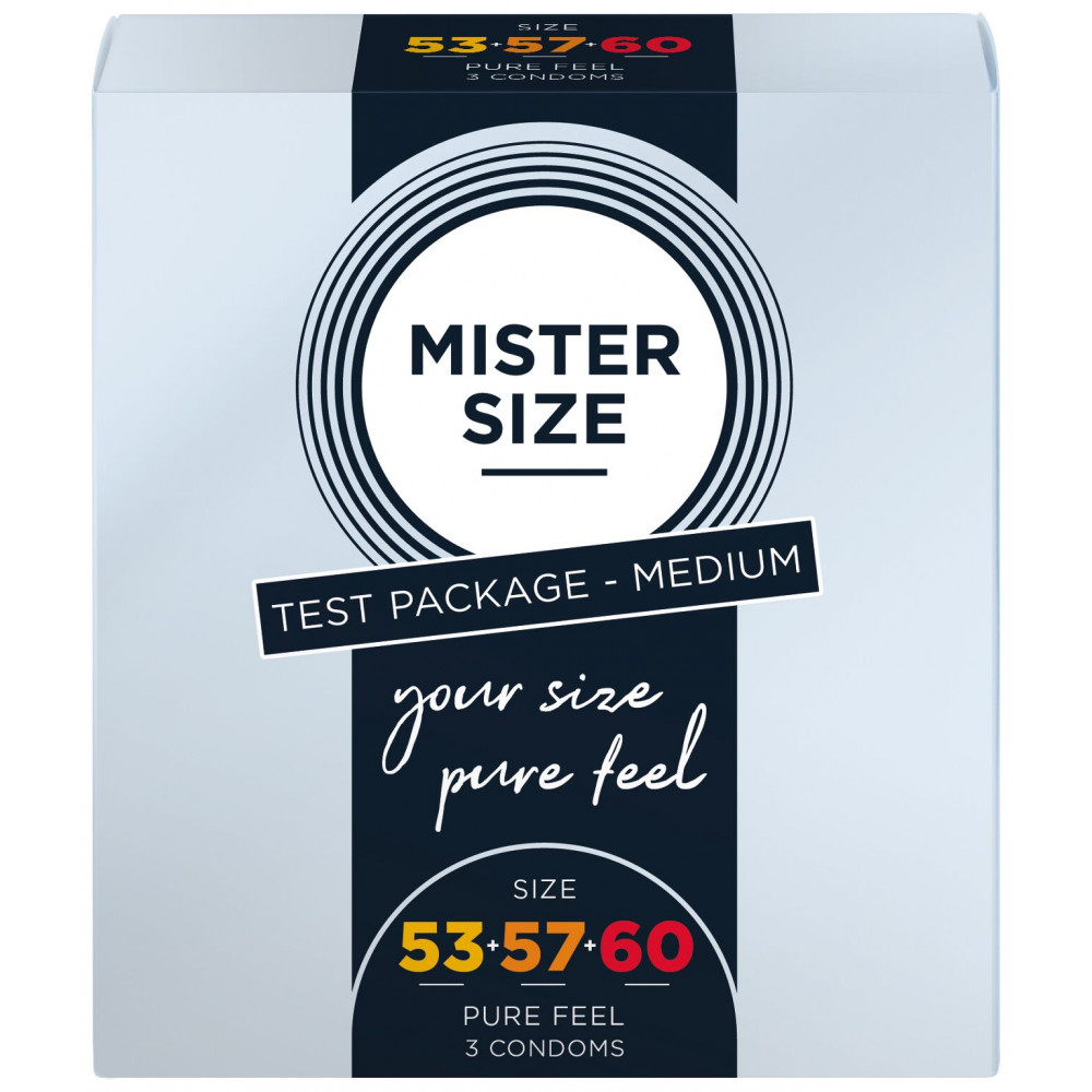 Презервативы - Набор презервативов Mister Size - pure feel - 53–57–60 (3 condoms), 3 размера, толщина 0,05 мм 1