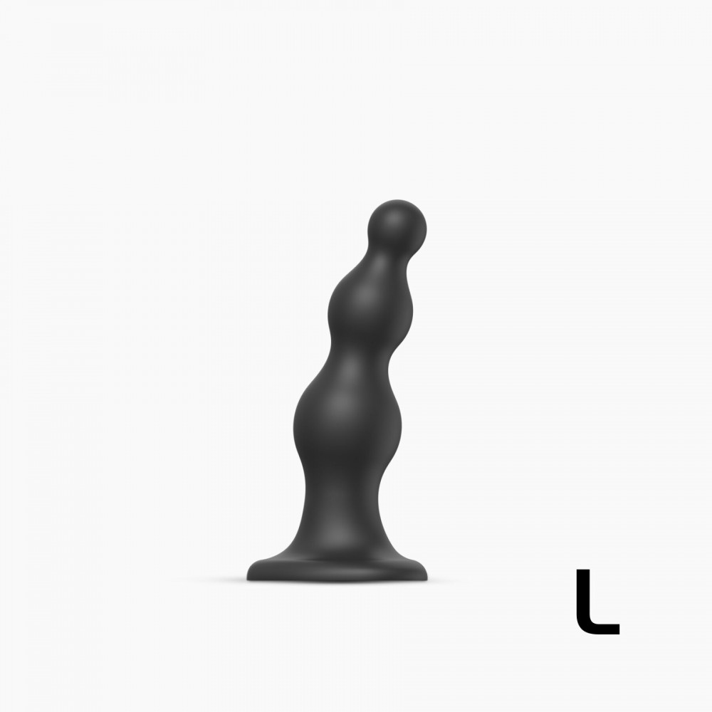 Страпон - Насадка для страпона Strap-On-Me Dildo Plug Beads Black L
