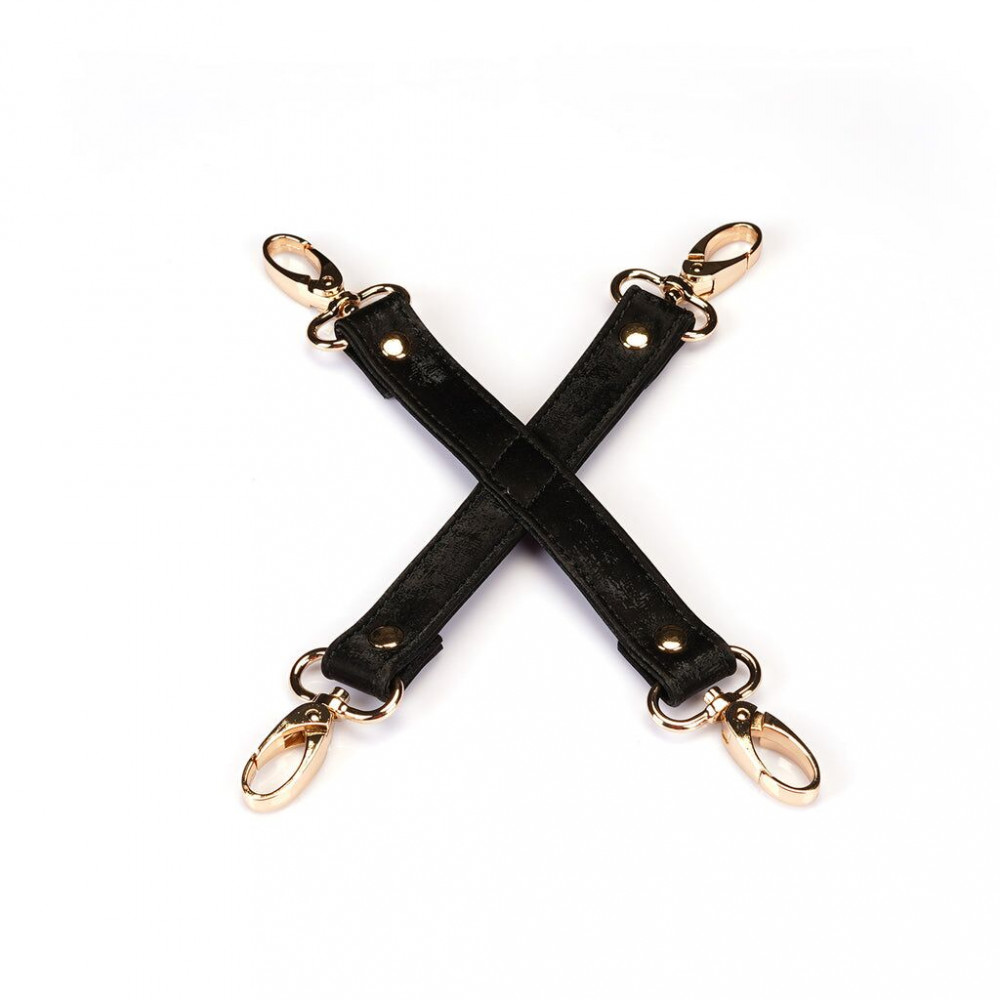 Наручники, веревки, бондажы, поножи - Крестовина для фиксации Liebe Seele Boudoir Amor Pink Hogtie Black