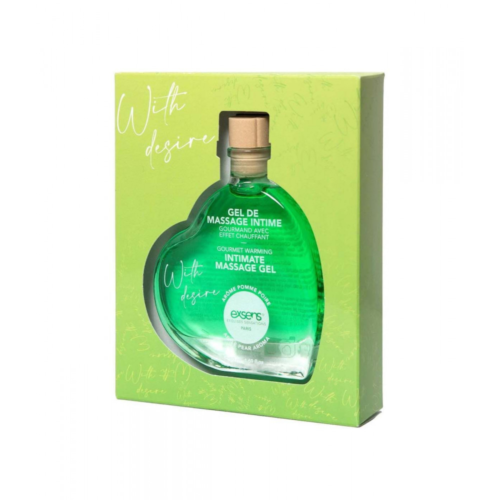 Массажные масла и свечи - Массажное масло EXSENS With Desire Apple Pear 50мл разогревающее, без сахара, съедобное