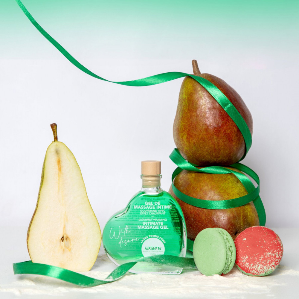 Массажные масла и свечи - Массажное масло EXSENS With Desire Apple Pear 50мл разогревающее, без сахара, съедобное 2