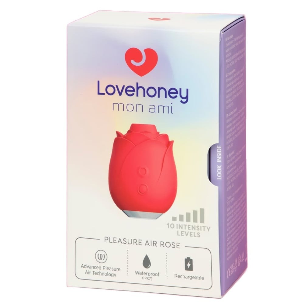 Секс игрушки - Вакуумный стимулятор в виде розы Lovehoney Mon Ami Pleasure Air Rose, красный 5