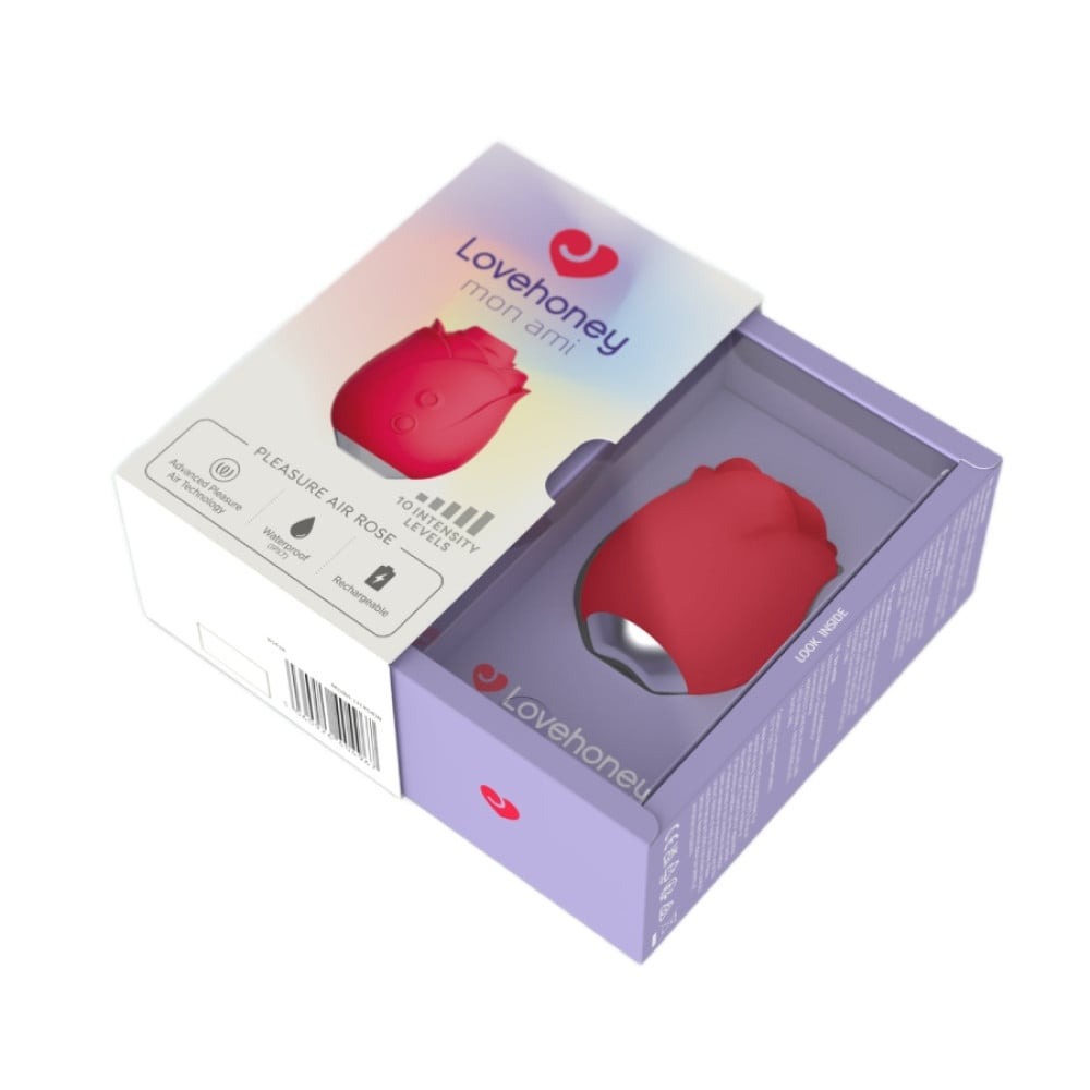 Секс игрушки - Вакуумный стимулятор в виде розы Lovehoney Mon Ami Pleasure Air Rose, красный 4