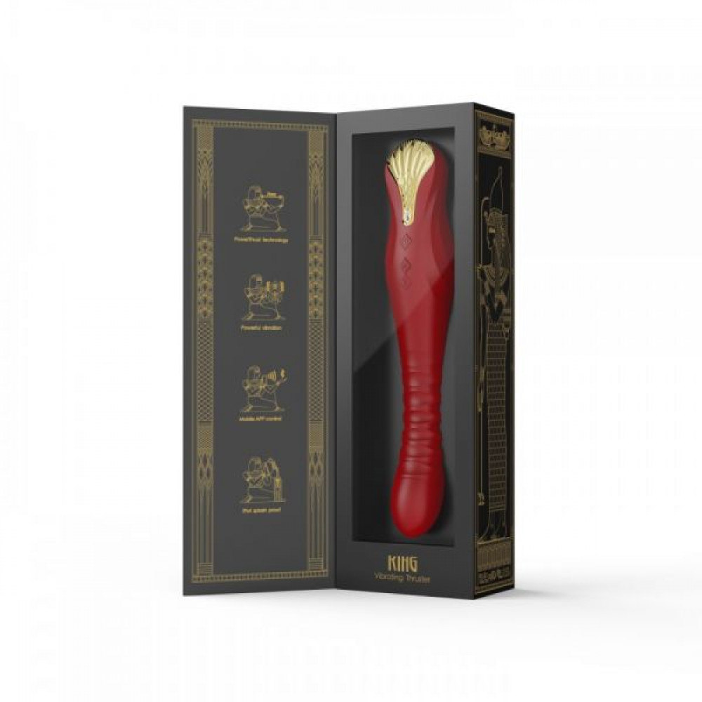 Смарт игрушки - Вибромассажер с фрикциями и управлением со смартфона ZALO KING, Wine Red 4