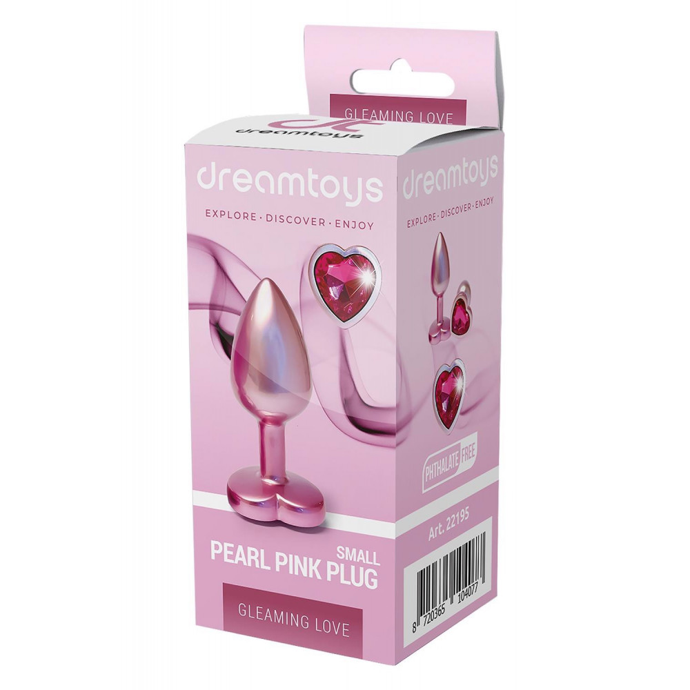 Секс игрушки - Анальная пробка розовая Dream Toys Gleaming Love с декоративным камнем в виде сердца, S 4