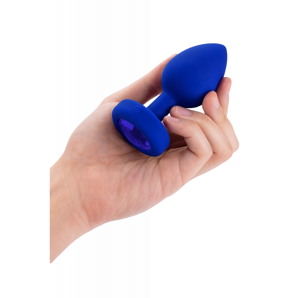 Секс игрушки - Анальная пробка с камнем и с вибрацией L/XL B-Vibe с дистанционным пультом управления, синяя 8