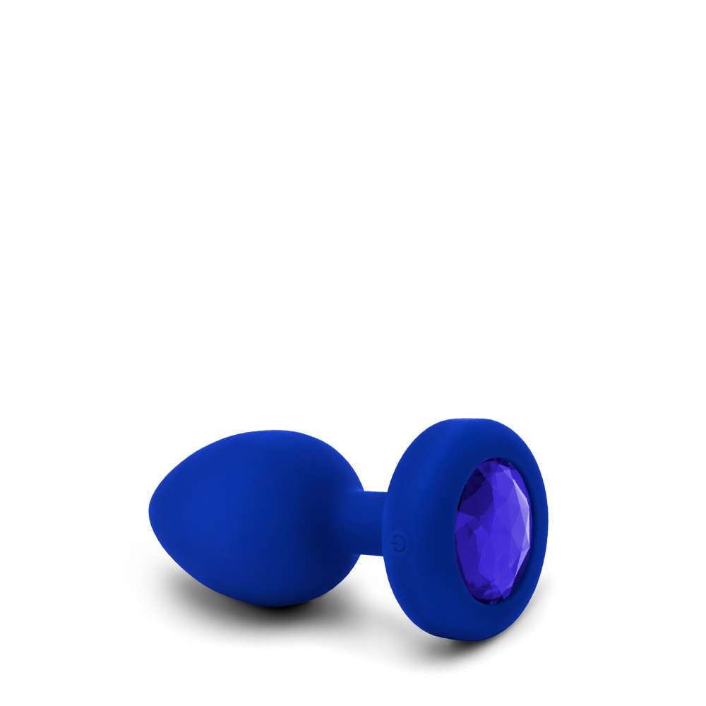 Секс игрушки - Анальная пробка с камнем и с вибрацией L/XL B-Vibe с дистанционным пультом управления, синяя 7
