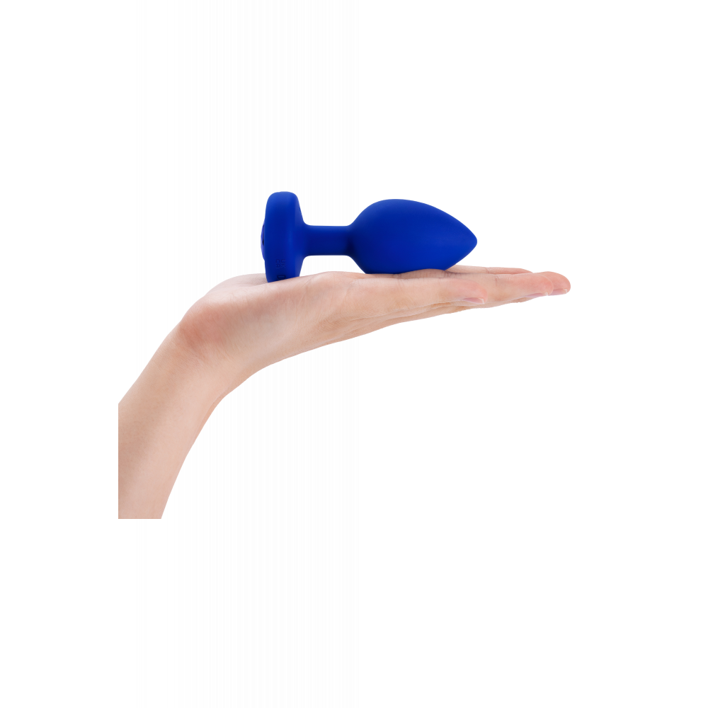 Секс игрушки - Анальная пробка с камнем и с вибрацией L/XL B-Vibe с дистанционным пультом управления, синяя 4
