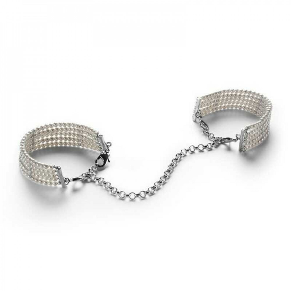 БДСМ игрушки - Браслеты-наручники PLASIR Nacre белый жемчуг Bijoux Indiscrets 3