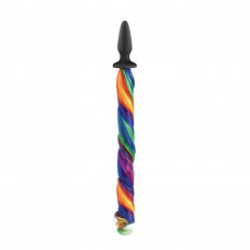 Коническая анальная пробка с хвостом NS Novelties UNICORN TAILS RAINBOW