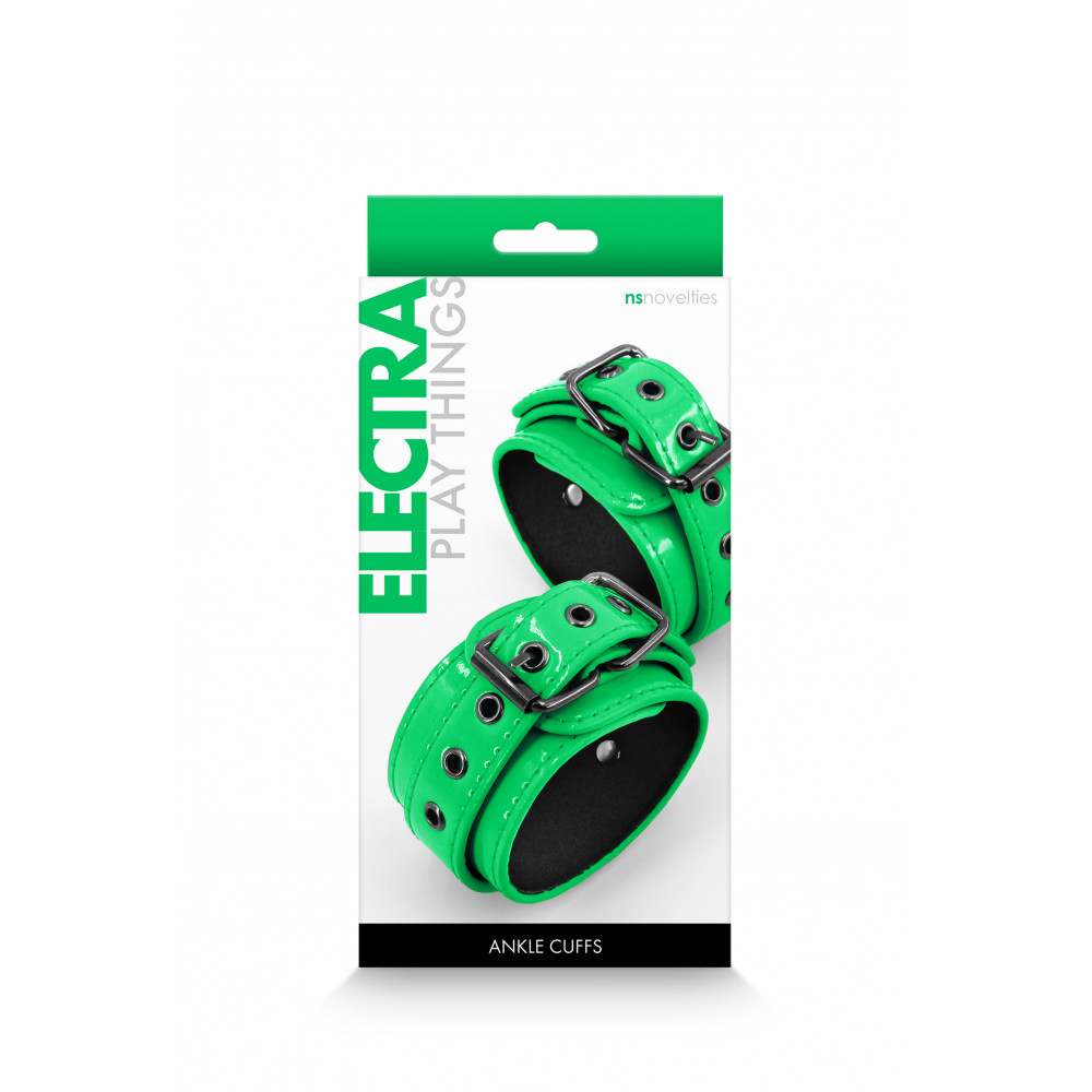 БДСМ игрушки - Оковы NS Novelties ELECTRA ANKLE CUFFS GREEN 1