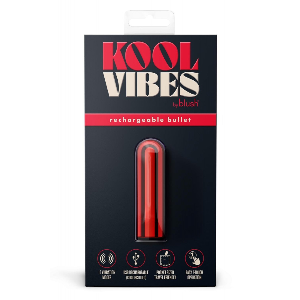 Секс игрушки - Перезаряжаемая мини-пуля Blush Kool Vibes Cherry красная 6