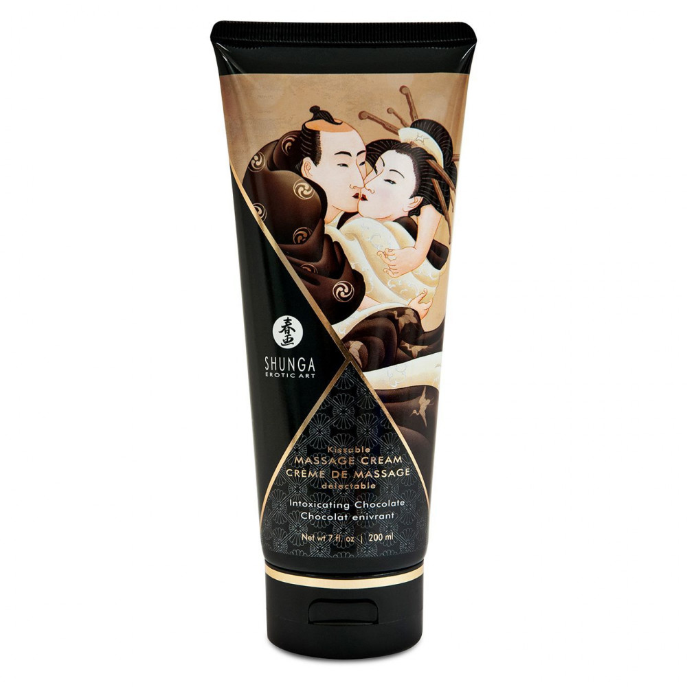 Массажные масла и свечи - Съедобный массажный крем Shunga Kissable Massage Cream - Intoxicating Chocolate (200 мл)