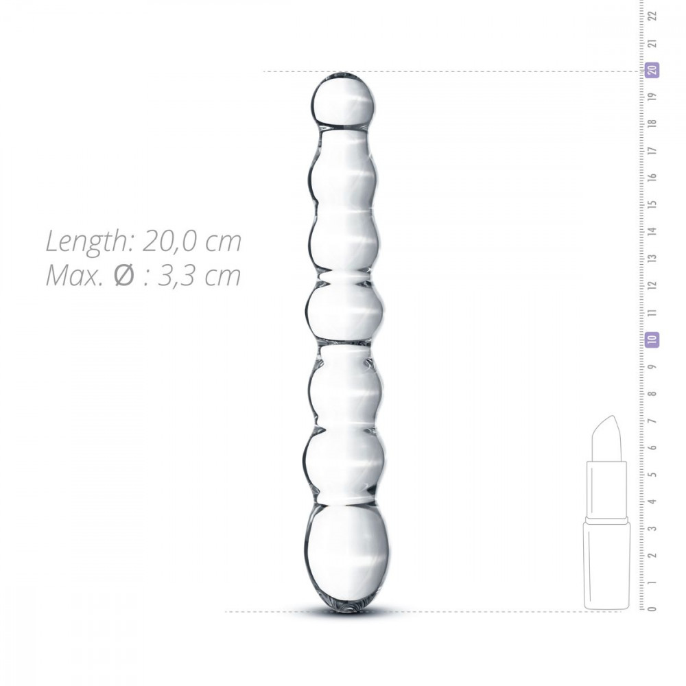 Дилдо - Стеклянный дилдо в виде бусин Gildo Glass Dildo No. 19 5