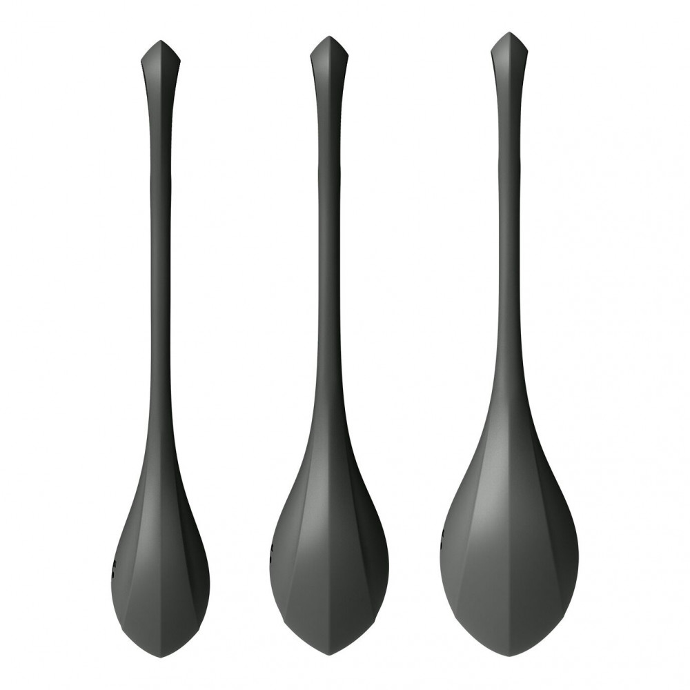 Вагинальные шарики - Набор йони бусин Satisfyer Yoni Power 2 Black, диаметр 2-2,5-3см, масса 22-44-73 г 4