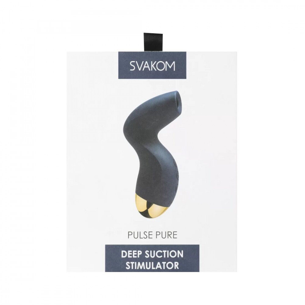 Вибраторы вакуумные - Вакуумный клиторальный стимулятор Svakom Pulse Pure Navy Blue, 5 режимов, 5 интенсивностей в каждом 2