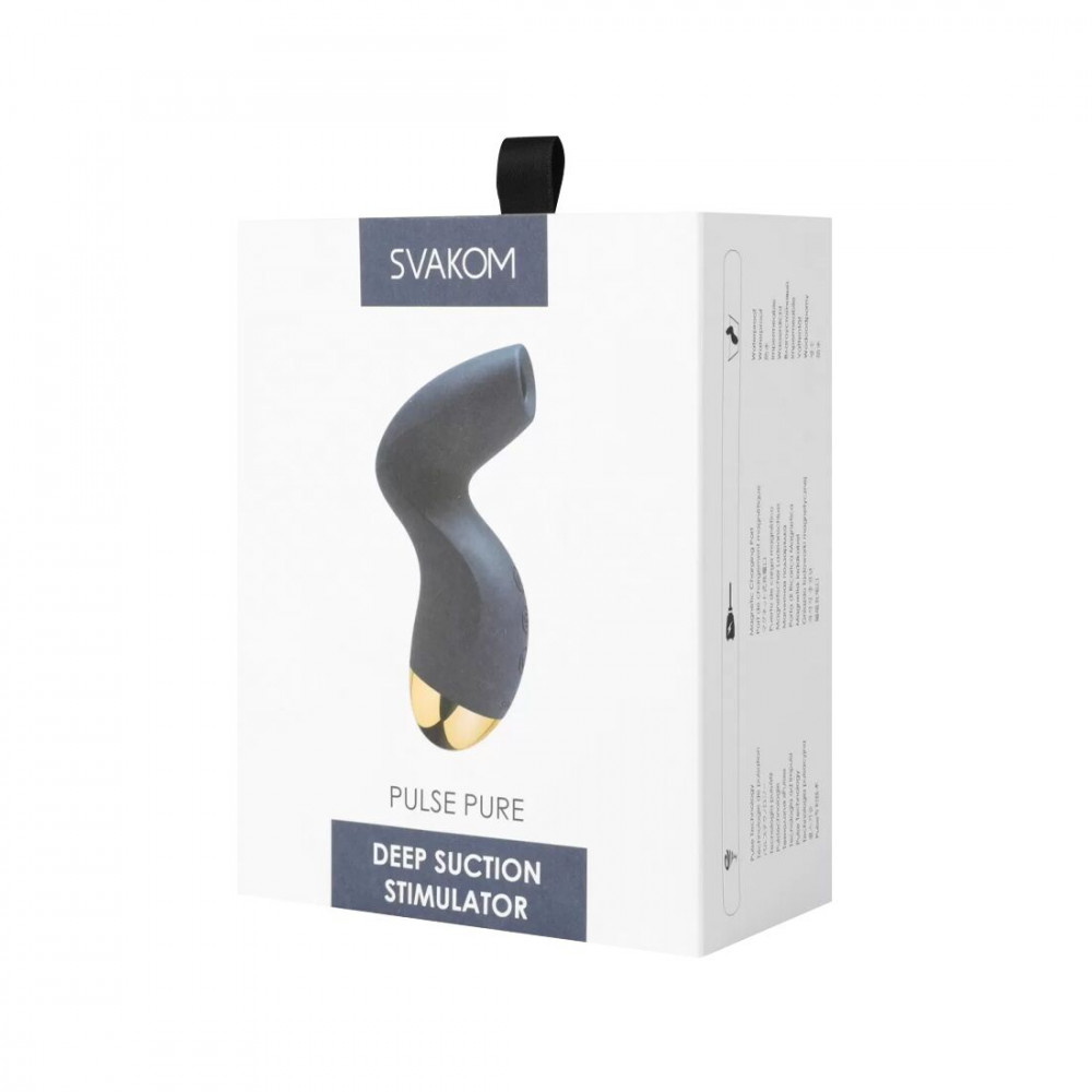 Вибраторы вакуумные - Вакуумный клиторальный стимулятор Svakom Pulse Pure Navy Blue, 5 режимов, 5 интенсивностей в каждом 3