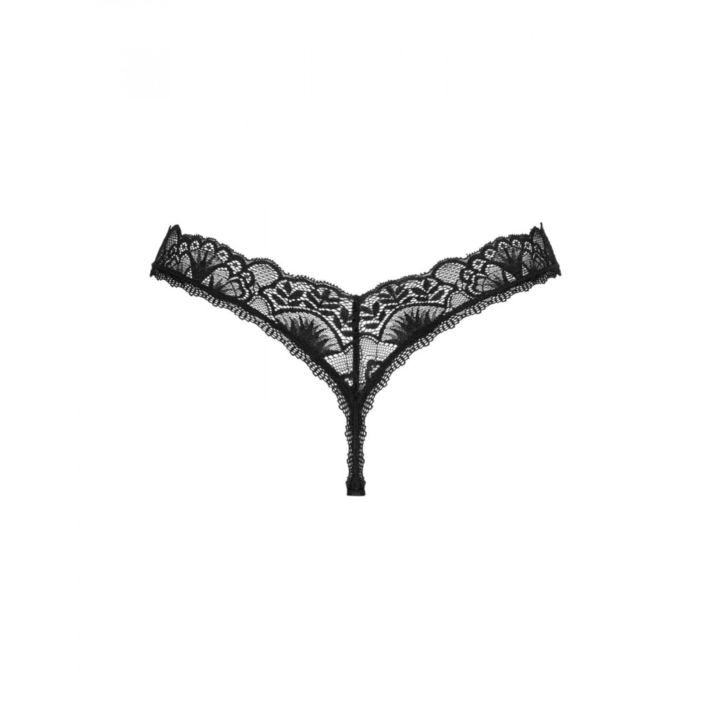 Сексуальные трусики - Кружевные стринги Obsessive Donna Dream thong M/L Black, низкая посадка 4