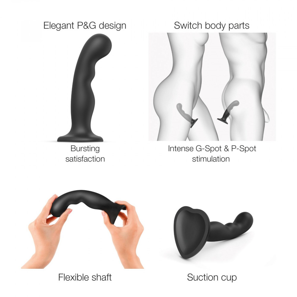 Страпон - Насадка для страпона Strap-On-Me Dildo Plug P&G Black M 4