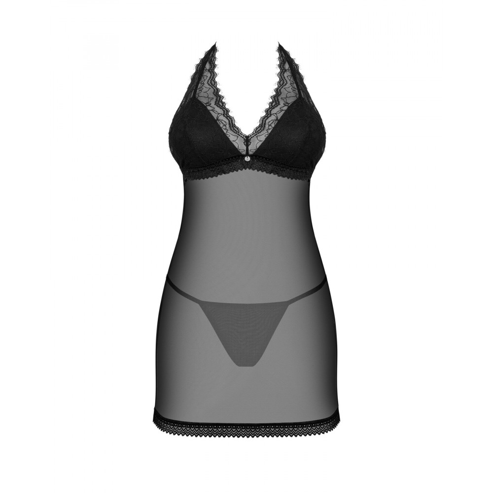 Эротические пеньюары и сорочки - Пеньюар Obsessive Medilla chemise & thong XL/2XL 5