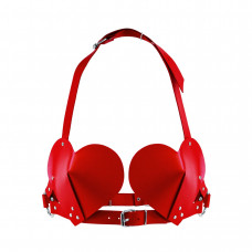 Лиф Сердце из натуральной кожи Feral Feelings - Hearts Bra Red