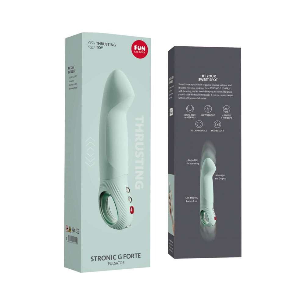 Вибраторы пульсаторы - Пульсатор для точки G Fun Factory STRONIC G FORTE sage green, 8 режимов, супермощный 7