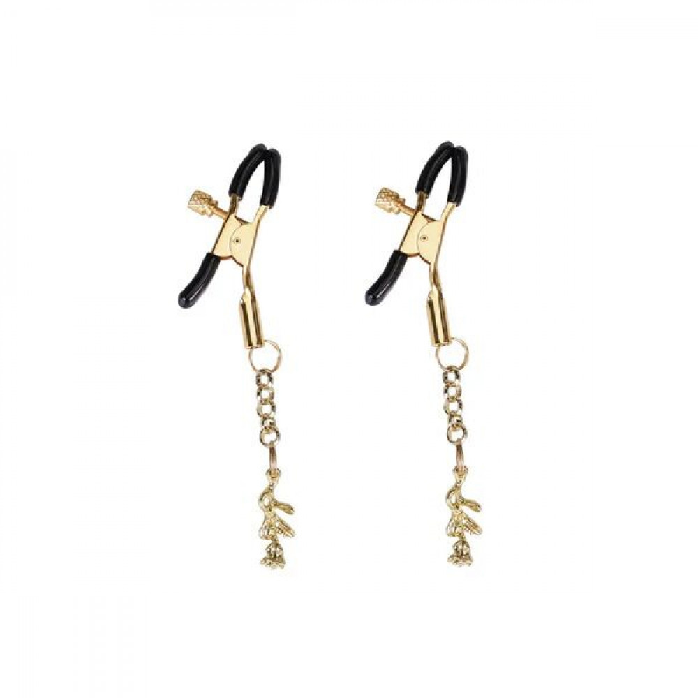 Интимные украшения - Зажимы для сосков Liebe Seele Rose Pendant Nipple Clamps Gold