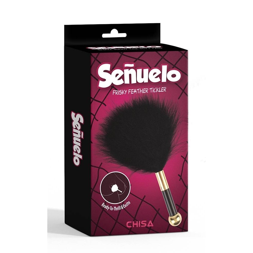 Эротическое белье - Тикклер на короткой ручке Senuelo Chisa, черный, 15 см 1