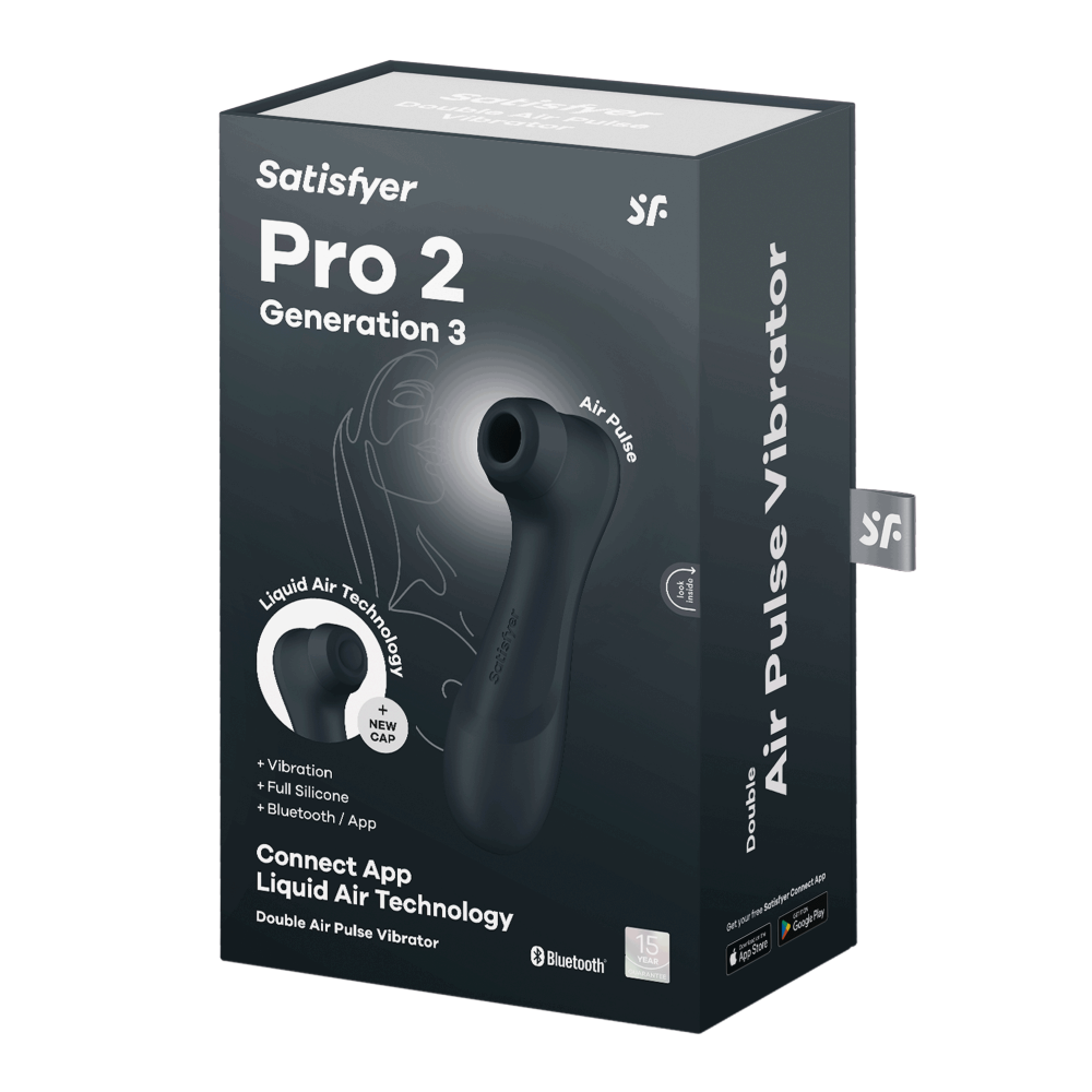 Вибратор - Вакуумный смарт стимулятор для клитора  с вибрацией и Liquid Air Pro 2 Generation 3 Connect App цвет: темно-серый Satisfyer (Германия) 1