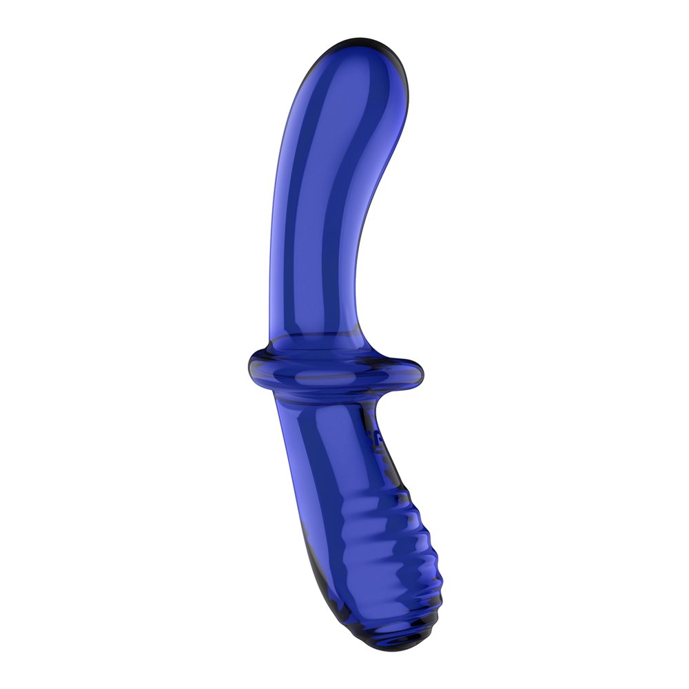 Фаллоимитатор - Стеклянный фаллоимитатор Double Crystal цвет: синий Satisfyer (Германия) 2
