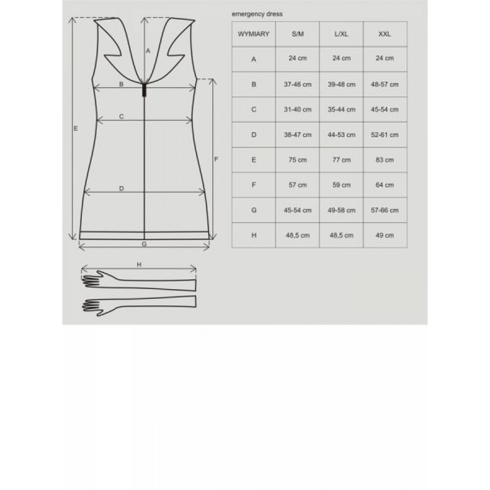 Эротические костюмы - Медсестра платье + перчатки emergency dress stetoskop obsessive SM 1