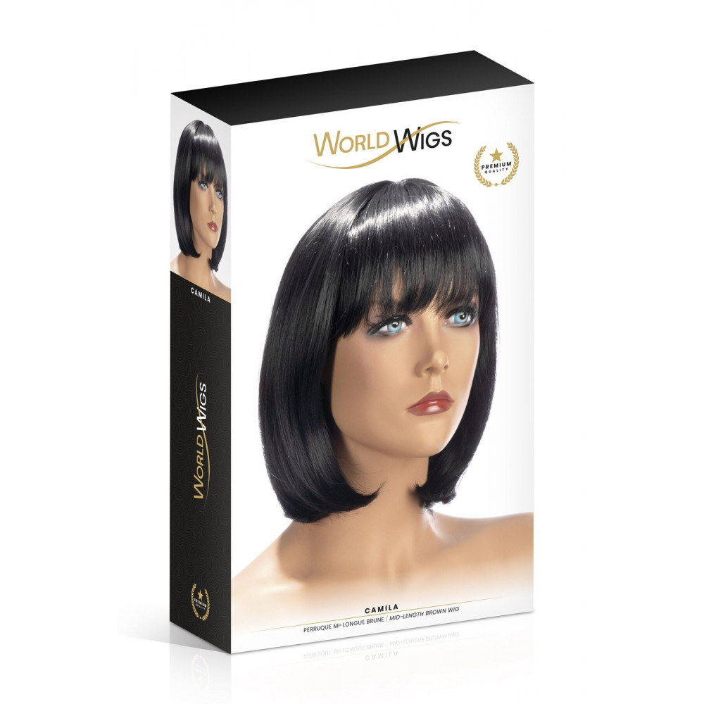 Аксессуары для эротического образа - Парик World Wigs CAMILA MID-LENGTH BROWN 1