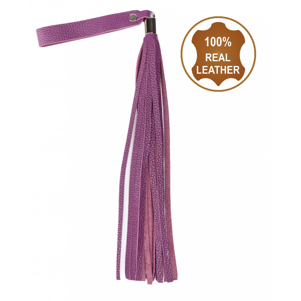 Электростимуляторы - Флоггер из натуральной кожи Flirty Soft Leather - Violet, BM-00024