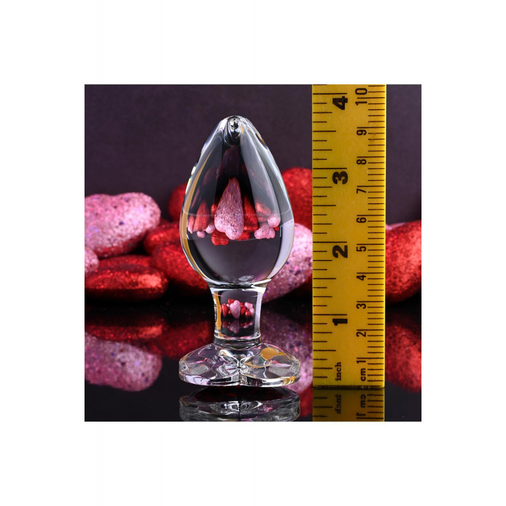 Секс игрушки - Анальная пробка стеклянная ADAM ET EVE RED HEART GEM GLASS PLUG LARGE 9