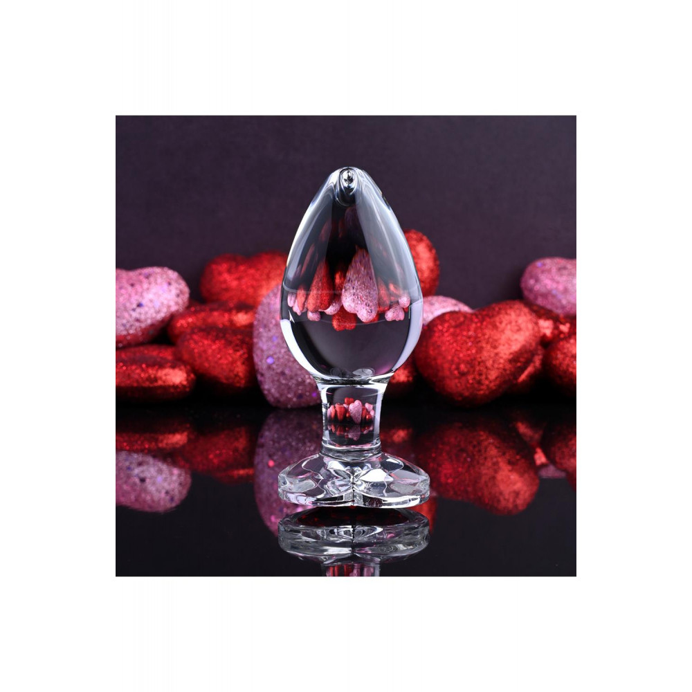 Секс игрушки - Анальная пробка стеклянная ADAM ET EVE RED HEART GEM GLASS PLUG LARGE 6