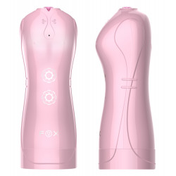 Мастурбатор с вибростимуляцией FOXSHOW Vibrating and Flashing Masturbation Cup Pink USB 7+7 Function, BS6300022