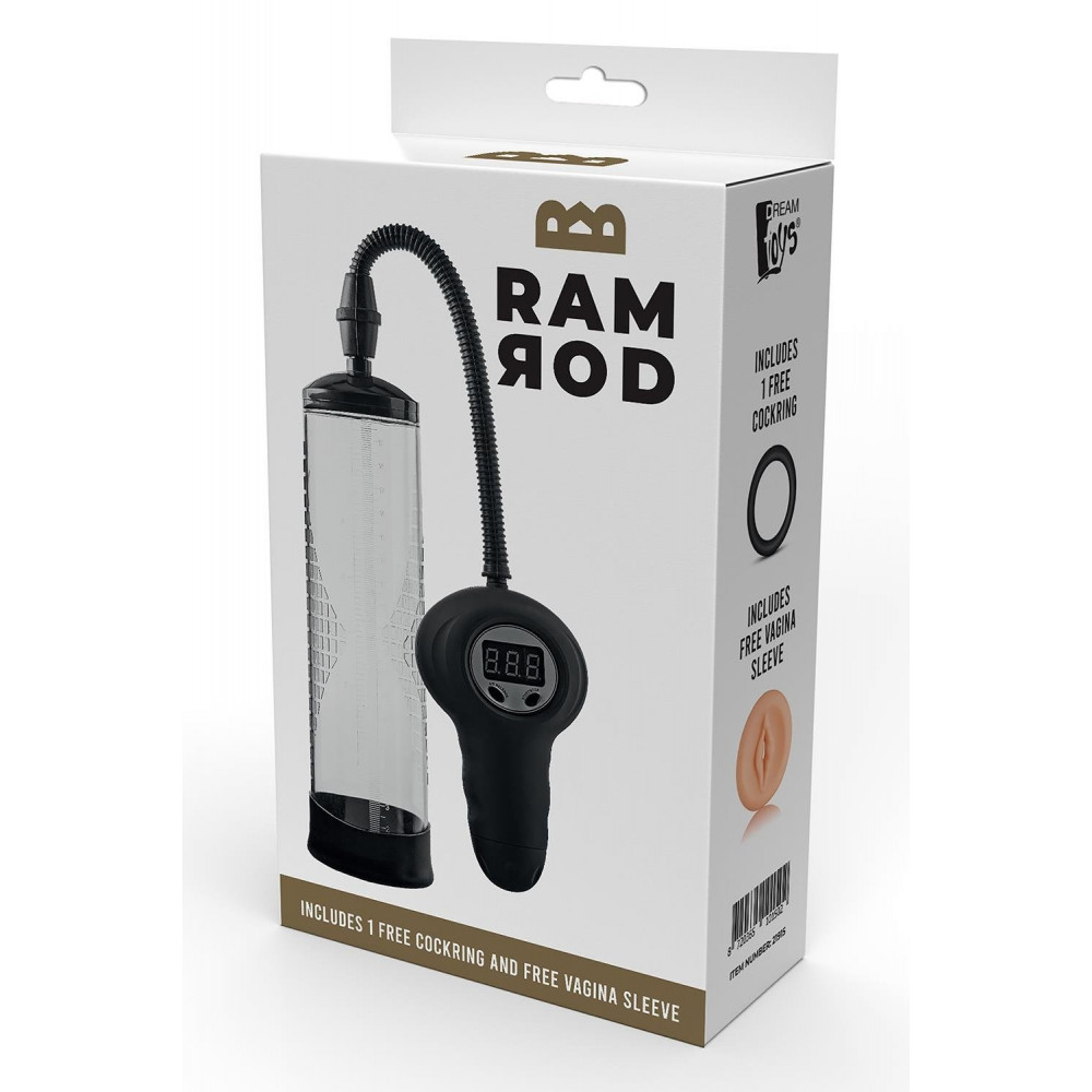 Секс игрушки - Помпа вакуумная автоматическая Dreamtoys Ramrod с манометром, прозрачная 8
